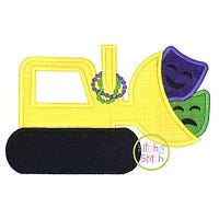 Mardi Gras Dozer Applique | Machine Embroidery Designs by JuJu