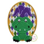 Mardi Gras Alligator Applique | Machine Embroidery Designs by JuJu