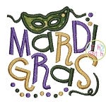 Mardi Gras with Mask Applique | Machine Embroidery Designs by JuJu