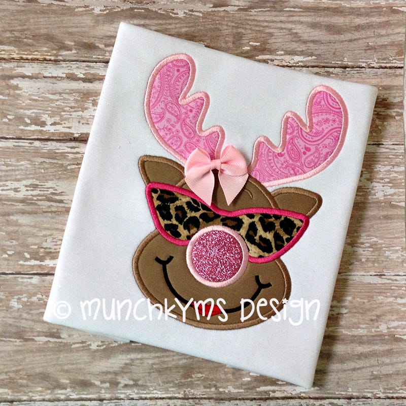Cool Miss Reindeer | Machine Embroidery Designs by JuJu