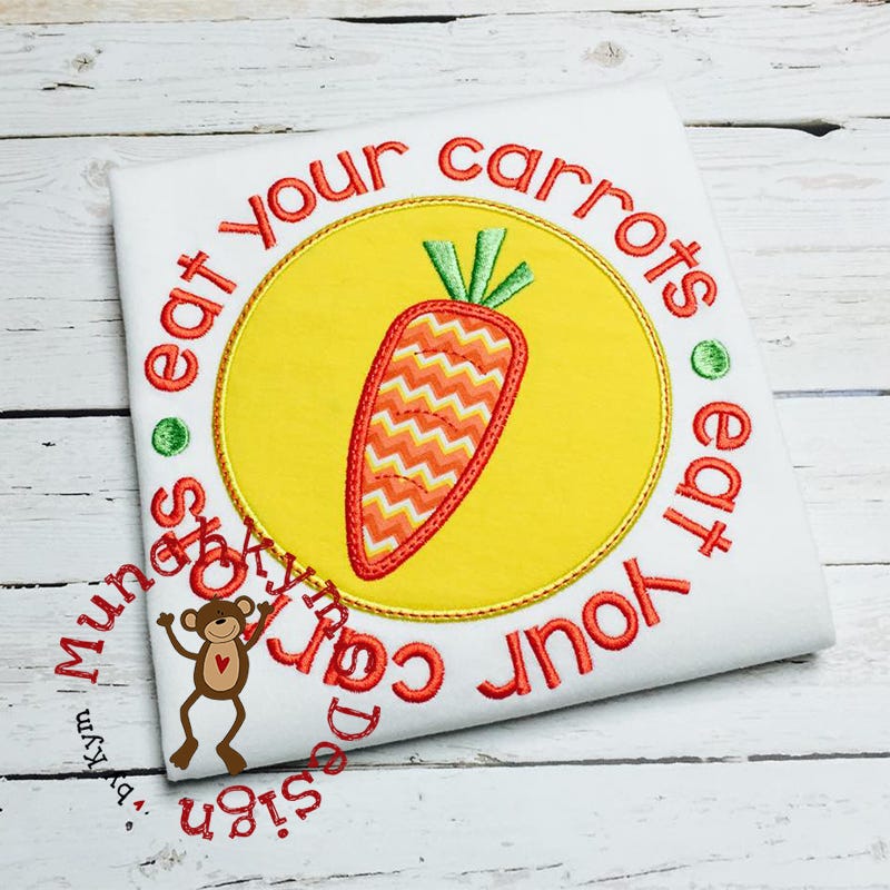 Eat Your Carrots Applique | Machine Embroidery Designs by JuJu