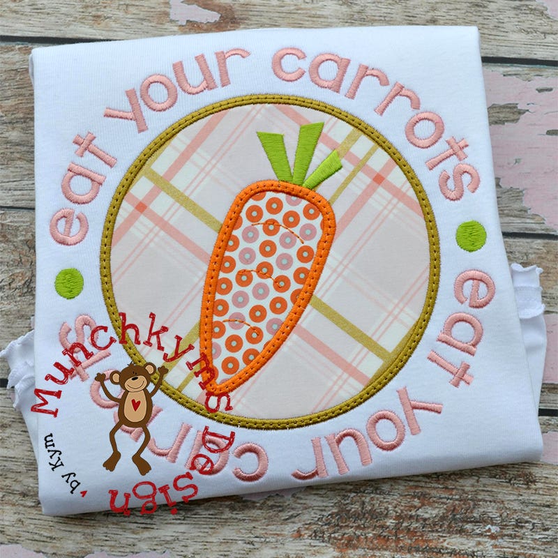 Eat Your Carrots Applique | Machine Embroidery Designs by JuJu