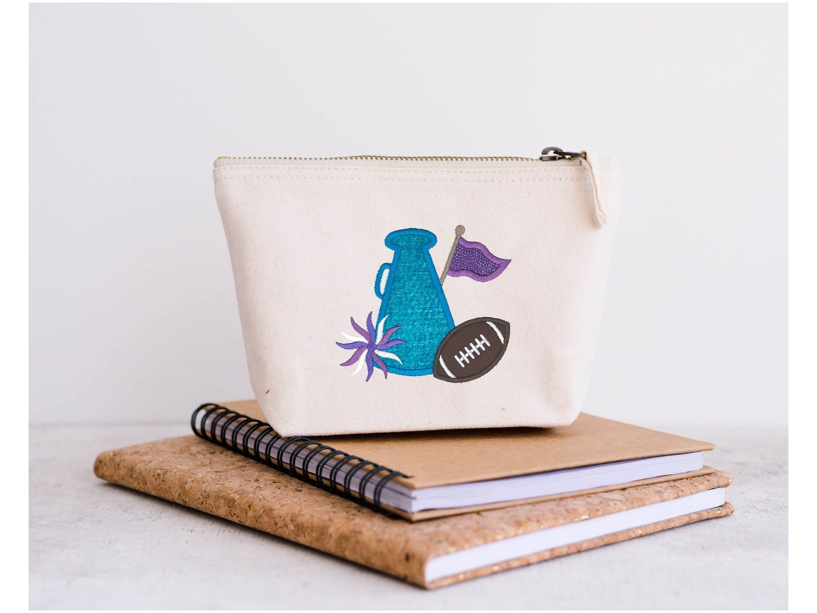 Megaphone Football Applique | Machine Embroidery Designs by JuJu