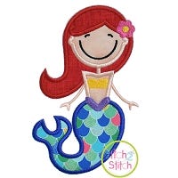 Mermaid 2 Applique | Machine Embroidery Designs by JuJu