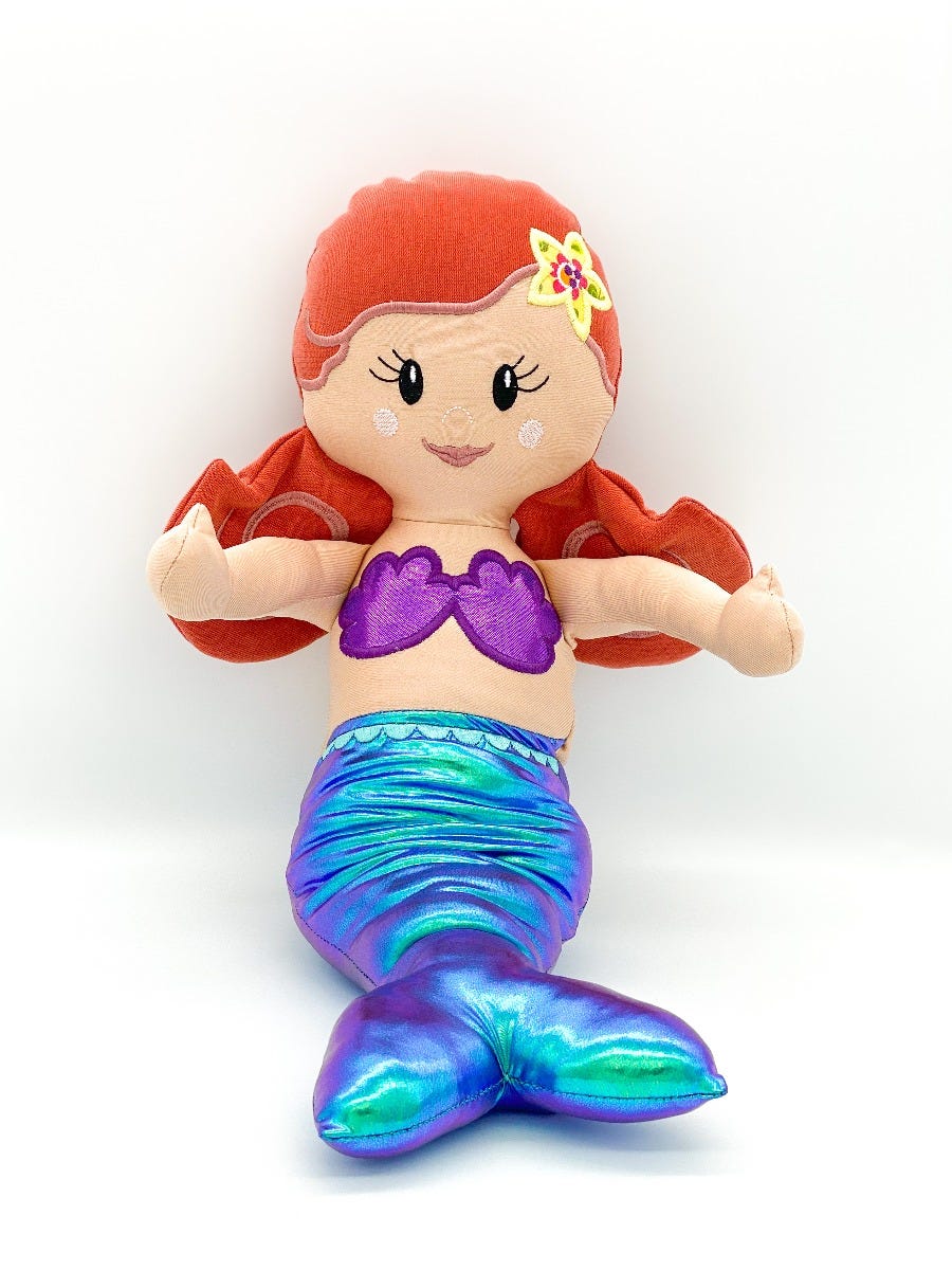 In The Hoop Mermaid Softie | Machine Embroidery Designs by JuJu