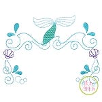 Mermaid Princess Frame Embroidery | Machine Embroidery Designs by JuJu