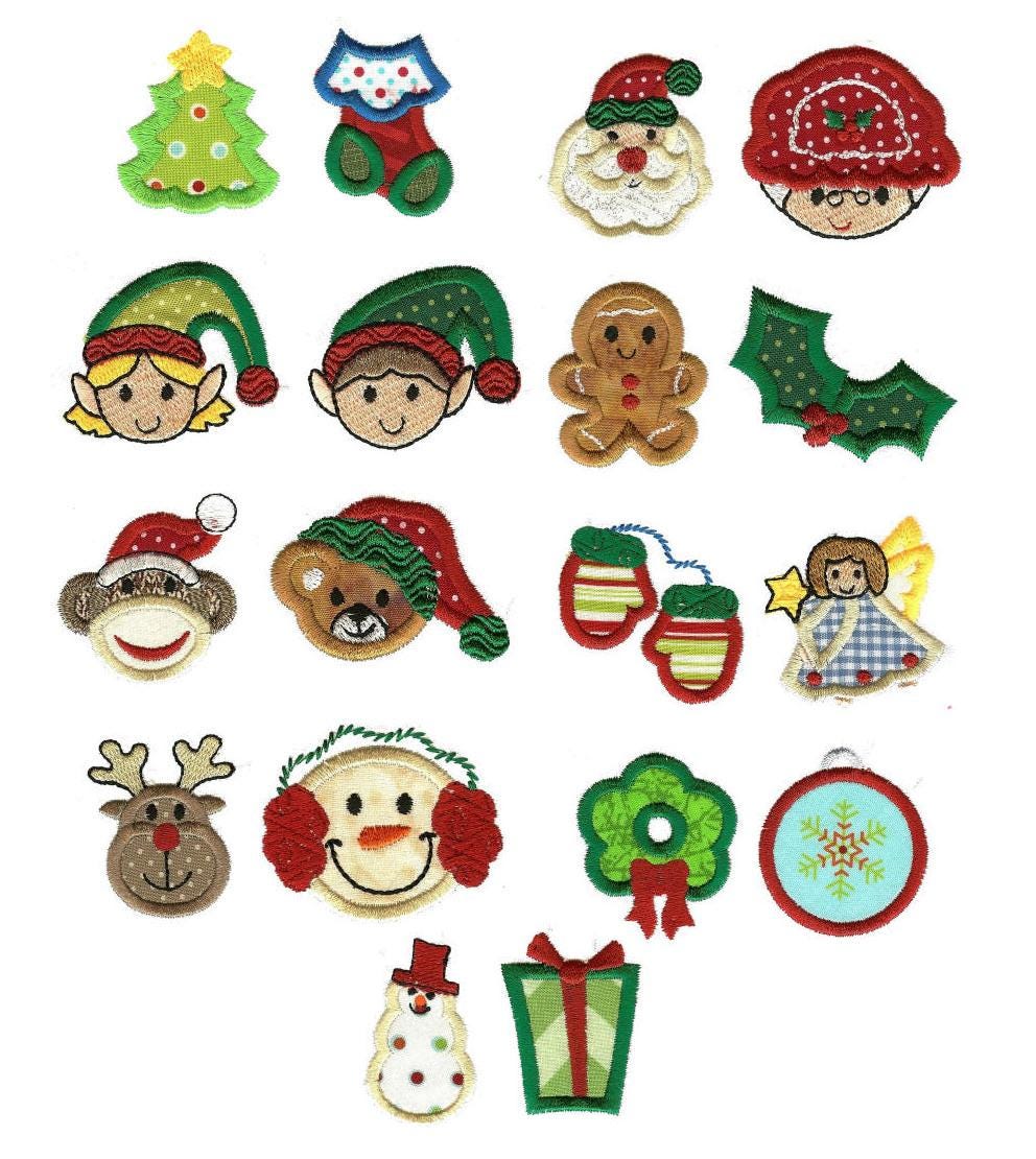 Itty Bitty Christmas Applique Machine Embroidery Designs by JuJu 
