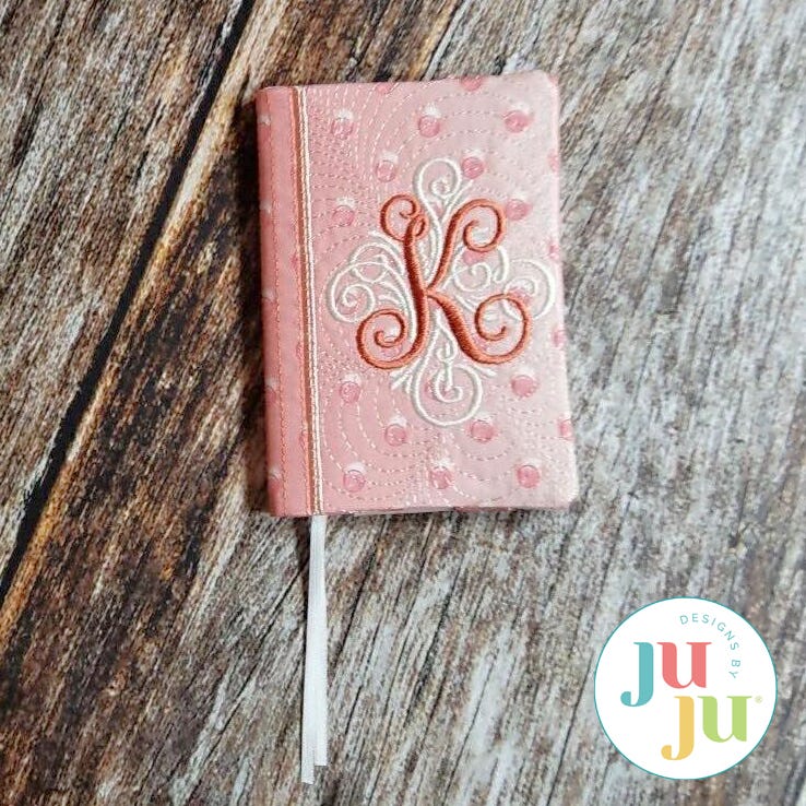   
                               Monogrammed Mini Composition Notebook Cover Set | Machine Embroidery Designs by JuJu                            