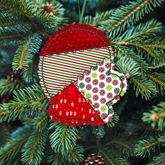 ITH Crazy Patch Ornament Mitten | Machine Embroidery Designs by JuJu