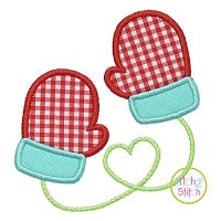 Mittens Applique | Machine Embroidery Designs by JuJu