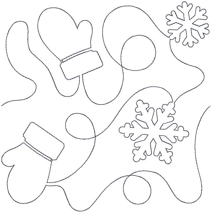 Mittens Snowflakes End-to-End Quilting | Machine Embroidery Designs by JuJu