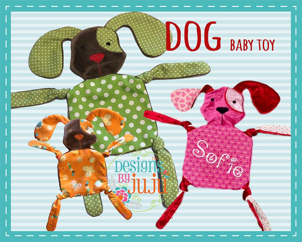 Dog Baby Toy | Machine Embroidery Designs by JuJu