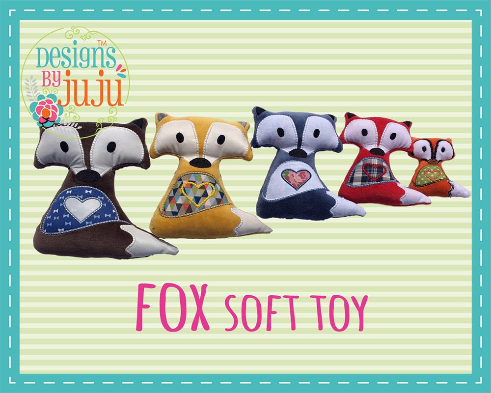 Fox Soft Toy | Machine Embroidery Designs by JuJu