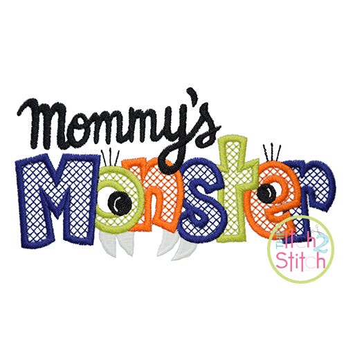 Mommy's Monster Embroidery | Machine Embroidery Designs by JuJu
