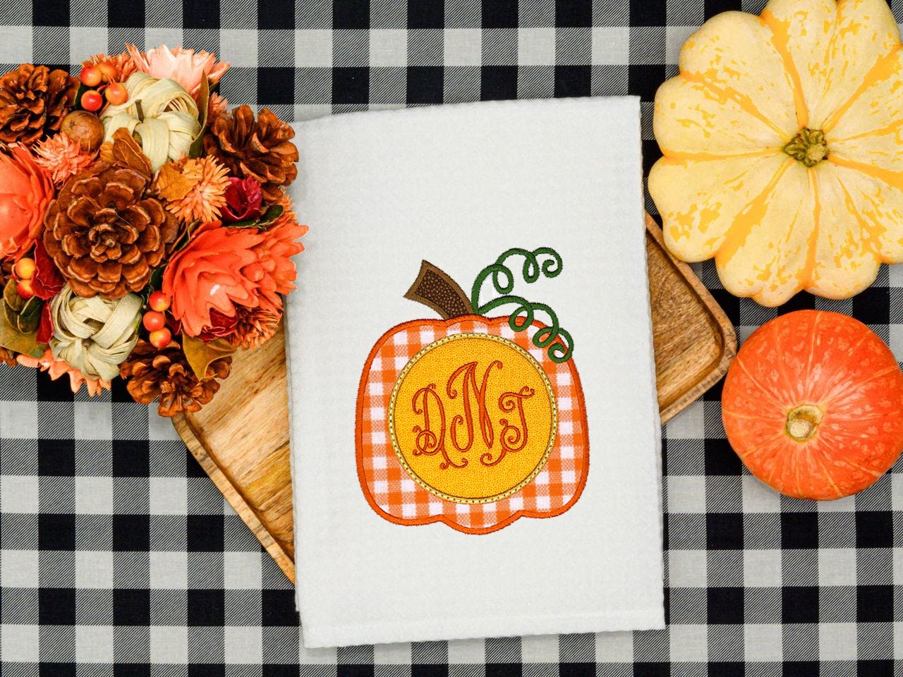 Pumpkin Monogram Applique | Machine Embroidery Designs by JuJu