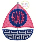 Sailboat Monogram Applique | Machine Embroidery Designs by JuJu