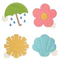 Monthly Mini Fill Embroidery Set 2 | Machine Embroidery Designs by JuJu