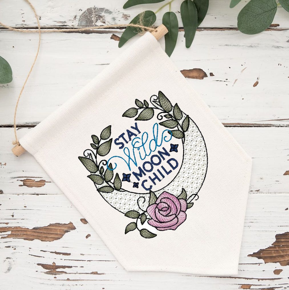 Stay Wild Moon Child | Machine Embroidery Designs by JuJu