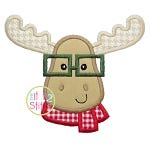 Moose Glasses Applique | Machine Embroidery Designs by JuJu