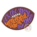 It's the Most Wonderful Time of The Year Football Applique | Machine Embroidery Designs by JuJu