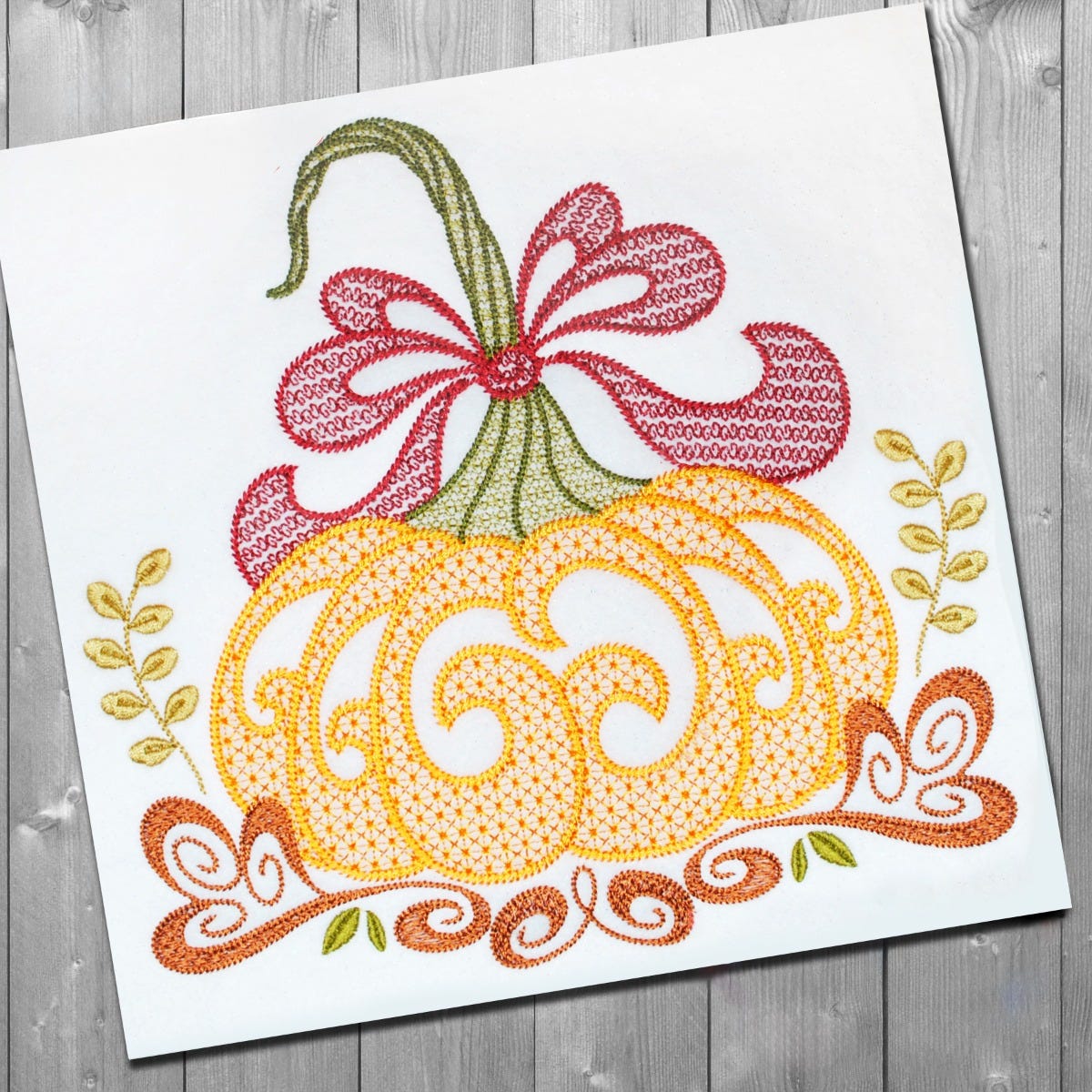 Motif Harvest Pumpkin Embroidery Design