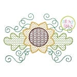 Sunflower Swirl Motif Embroidery | Machine Embroidery Designs by JuJu