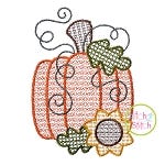Pumpkin Sunflower Motif Embroidery | Machine Embroidery Designs by JuJu