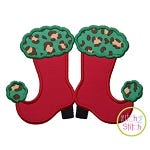 Mrs Claus Boots Applique | Machine Embroidery Designs by JuJu