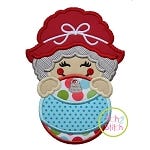Mrs Claus Ornament Peeker Applique | Machine Embroidery Designs by JuJu