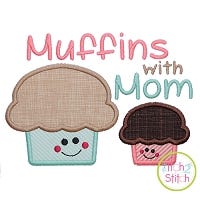 Muffins with Mom Applique | Machine Embroidery Designs by JuJu