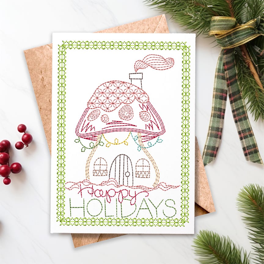 Christmas Greeting Cards 23 | Machine Embroidery Designs by JuJu