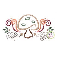 Mushroom Flourish Embroidery | Machine Embroidery Designs by JuJu