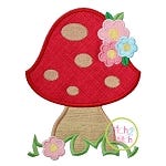 Mushroom with Flowers Applique | Machine Embroidery Designs by JuJu