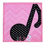 Music Note Box Applique | Machine Embroidery Designs by JuJu