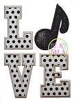 Music Note LOVE Applique | Machine Embroidery Designs by JuJu