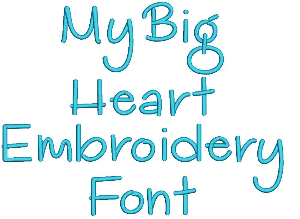 My Big Heart Embroidery Font Machine Embroidery Designs by JuJu