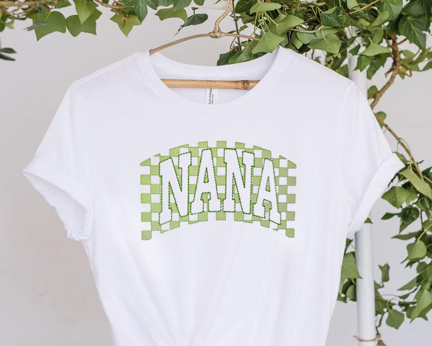 Checkered Nana | Machine Embroidery Designs by JuJu