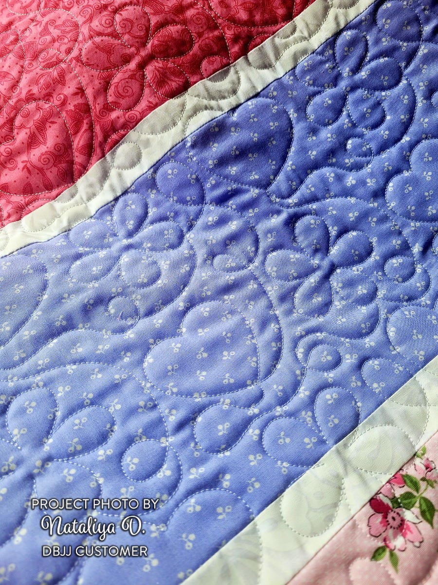 Hearts and Flowers End-to-End Quilting Embroidery Design