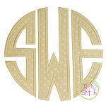 Natural Circle Monogram Applique Font | Machine Embroidery Designs by JuJu