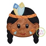 Native American Head Boy Applique | Machine Embroidery Designs by JuJu