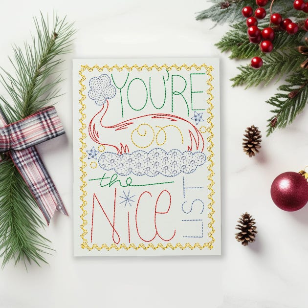 Christmas Greeting Cards 23 | Machine Embroidery Designs by JuJu