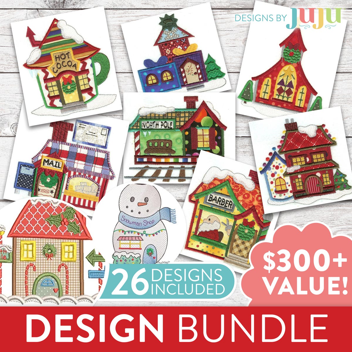 North Pole Christmas Embroidery Favorites Bundle