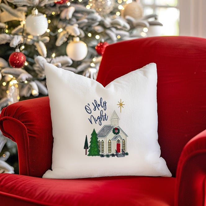 Christmas Church Applique | Machine Embroidery Designs by JuJu