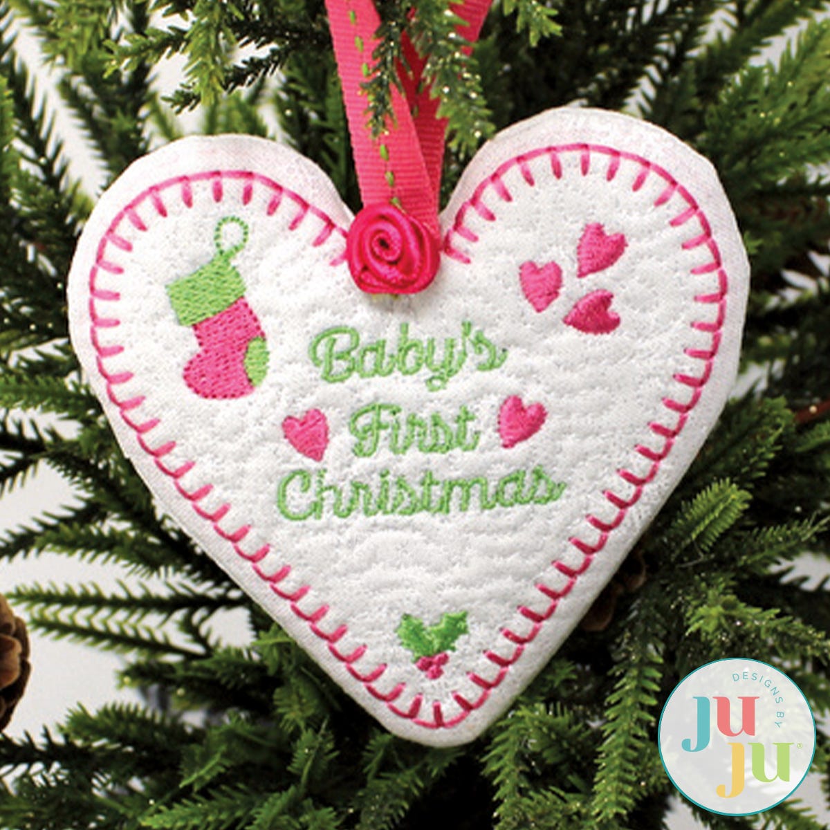                Baby's First Christmas by Oma's Place | Machine Embroidery Designs by JuJu
                                             
                            