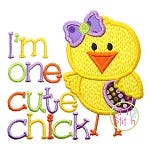One Cute Chick Applique | Machine Embroidery Designs by JuJu