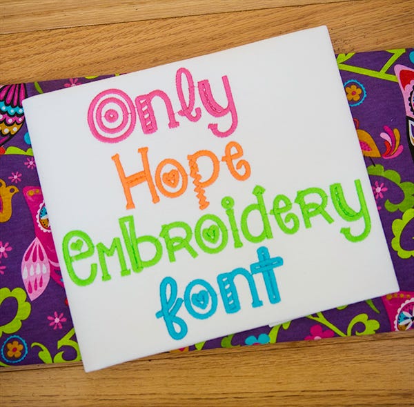 Only Hope Embroidery Font Machine Embroidery Designs by JuJu