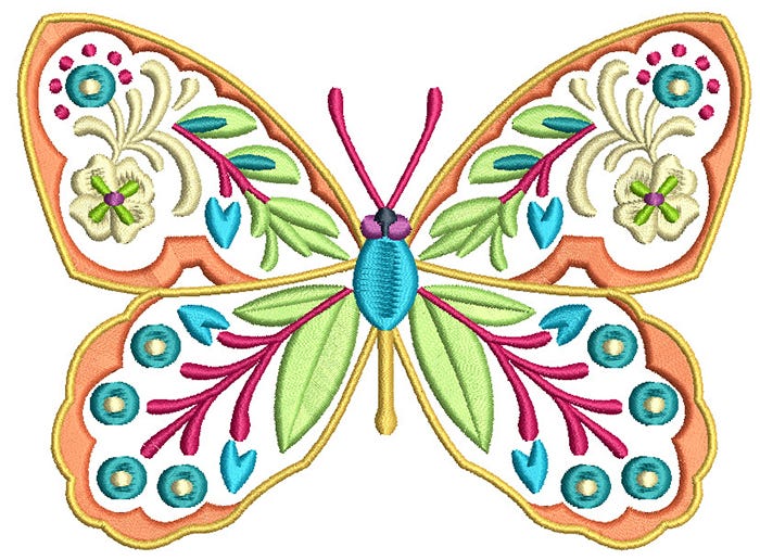 Ornamental Butterflies Machine Embroidery Designs by JuJu