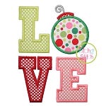 Ornament LOVE Applique | Machine Embroidery Designs by JuJu