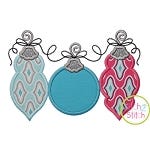 Ornament Trio Applique | Machine Embroidery Designs by JuJu