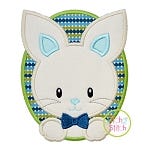 Oval Bunny Boy Applique | Machine Embroidery Designs by JuJu